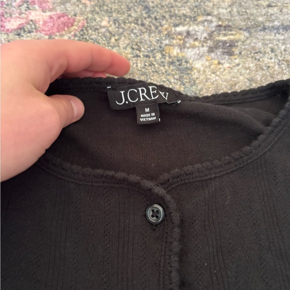 J crew pointelle crewneck knit cardigan - Picture 3 of 5